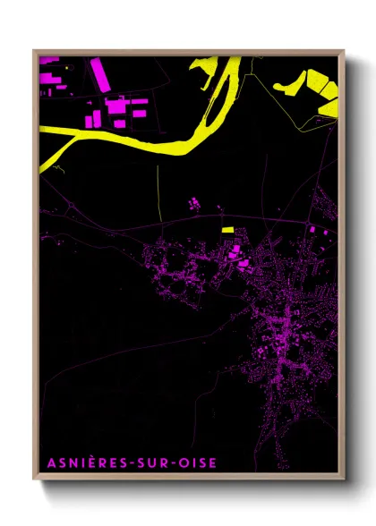 Une affiche de carte sur Asnières-sur-Oise