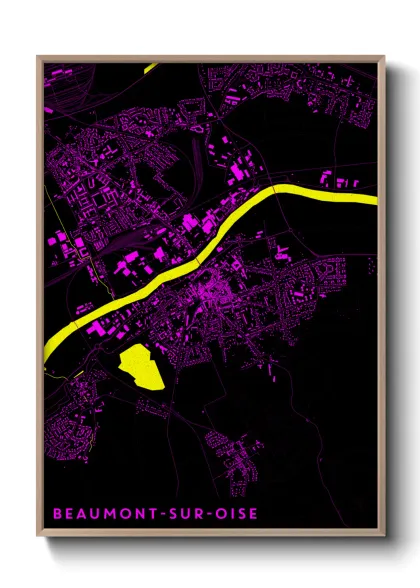 Une affiche de carte sur Beaumont-sur-Oise