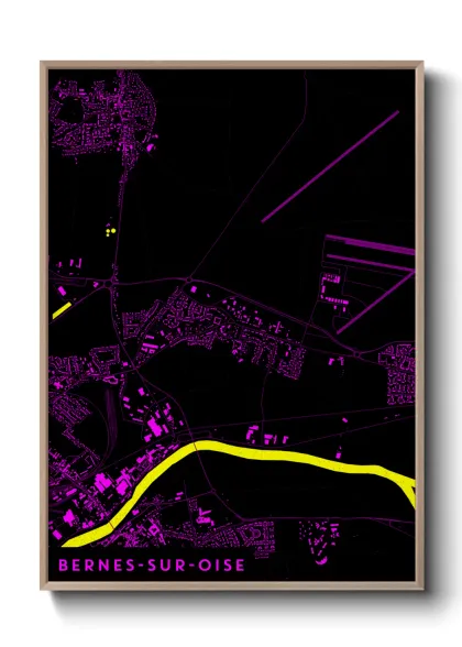Une affiche de carte sur Bernes-sur-Oise