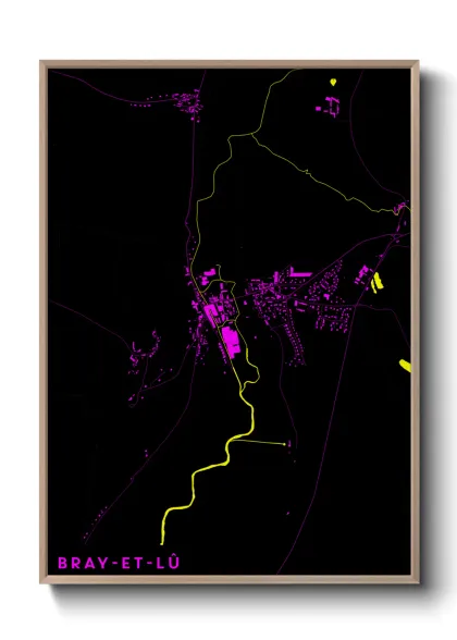 Une affiche de carte sur Bray-et-Lû