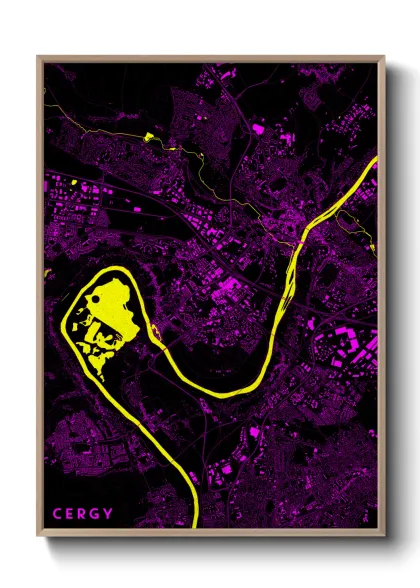 Une affiche de carte sur Cergy