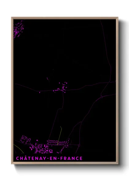 Une affiche de carte sur Châtenay-en-France