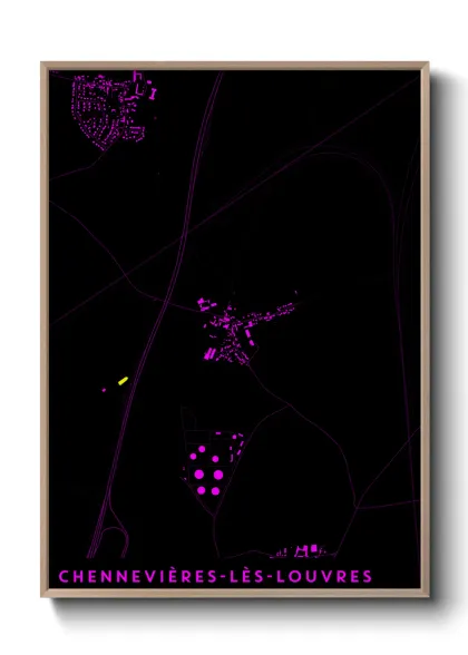 Une affiche de carte sur Chennevières-lès-Louvres