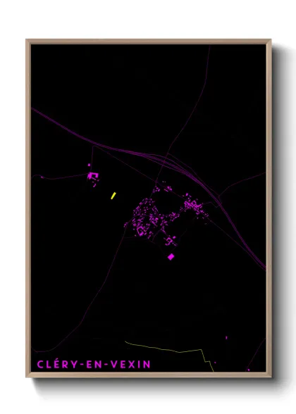 Une affiche de carte sur Cléry-en-Vexin