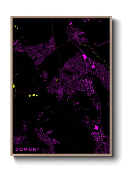 Une affiche de carte sur Domont