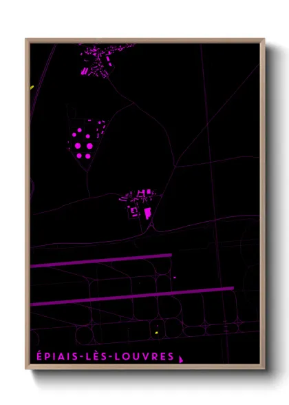 Une affiche de carte sur Épiais-lès-Louvres