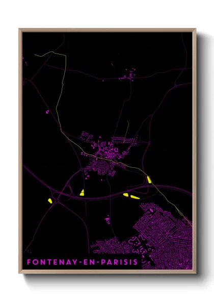 Une affiche de carte sur Fontenay-en-Parisis