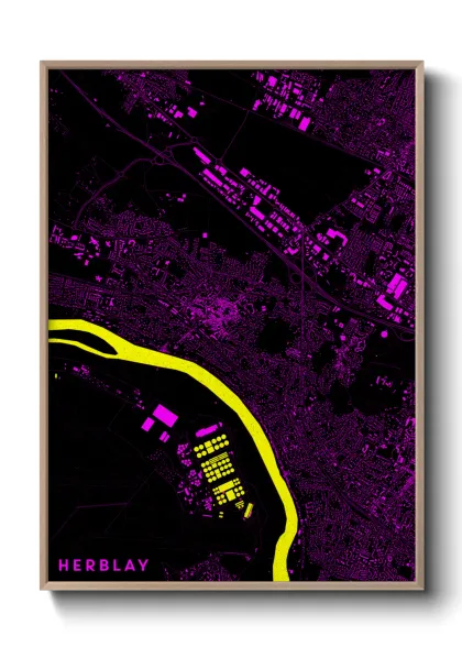 Une affiche de carte sur Herblay