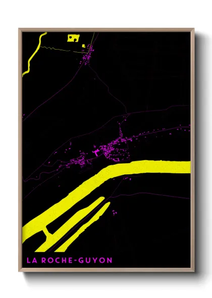 Une affiche de carte sur La Roche-Guyon
