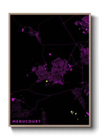 Une affiche de carte sur Menucourt