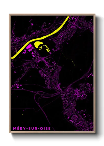 Une affiche de carte sur Méry-sur-Oise