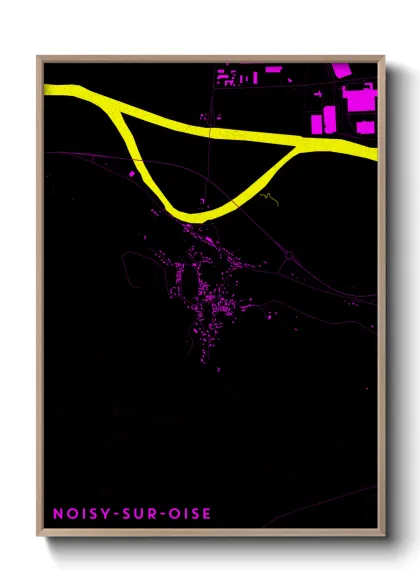 Une affiche de carte sur Noisy-sur-Oise