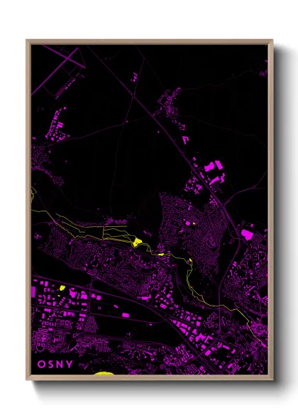 Une affiche de carte sur Osny