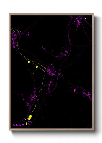 Une affiche de carte sur Sagy