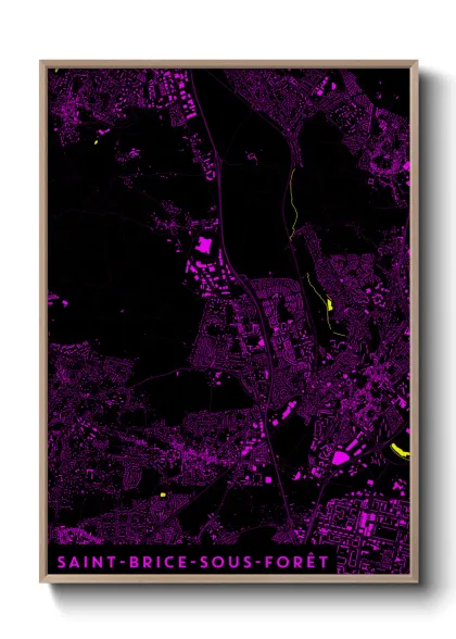 Une affiche de carte sur Saint-Brice-sous-Forêt