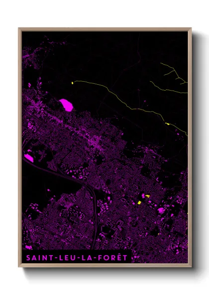 Une affiche de carte sur Saint-Leu-la-Forêt