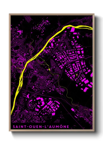 Une affiche de carte sur Saint-Ouen-l'Aumône