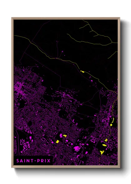 Une affiche de carte sur Saint-Prix