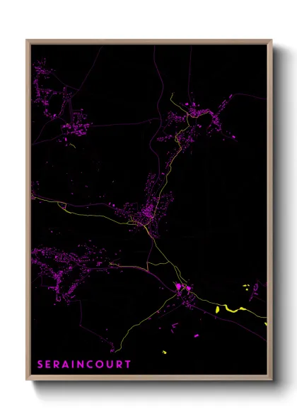 Une affiche de carte sur Seraincourt