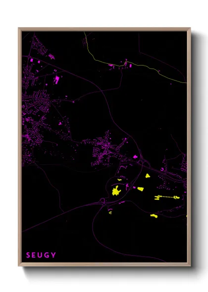 Une affiche de carte sur Seugy