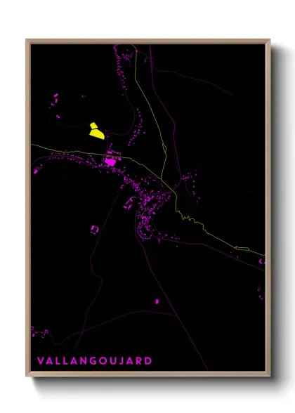 Une affiche de carte sur Vallangoujard