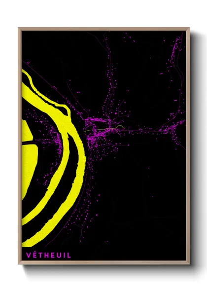 Une affiche de carte sur Vétheuil