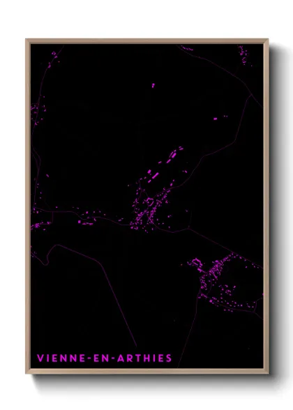 Une affiche de carte sur Vienne-en-Arthies