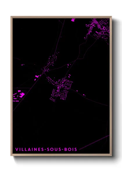 Une affiche de carte sur Villaines-sous-Bois