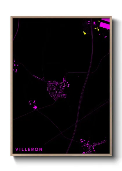 Une affiche de carte sur Villeron