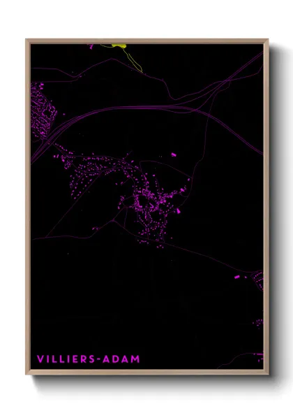 Une affiche de carte sur Villiers-Adam