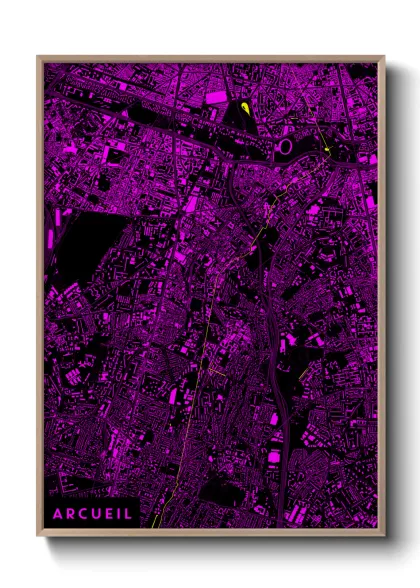 Une affiche de carte sur Arcueil