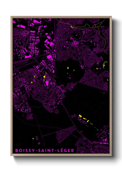 Une affiche de carte sur Boissy-Saint-Léger