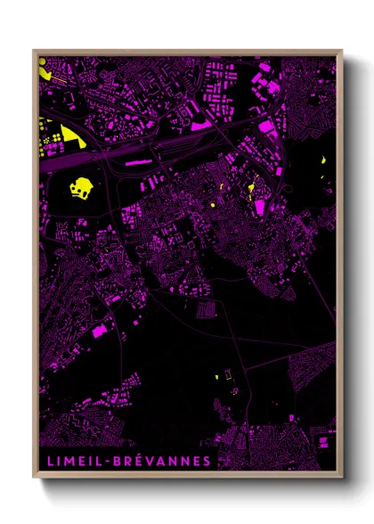 Une affiche de carte sur Limeil-Brévannes