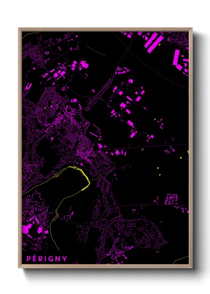 Une affiche de carte sur Périgny