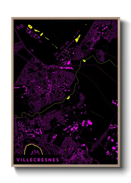 Une affiche de carte sur Villecresnes