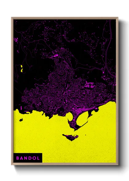 Une affiche de carte sur Bandol