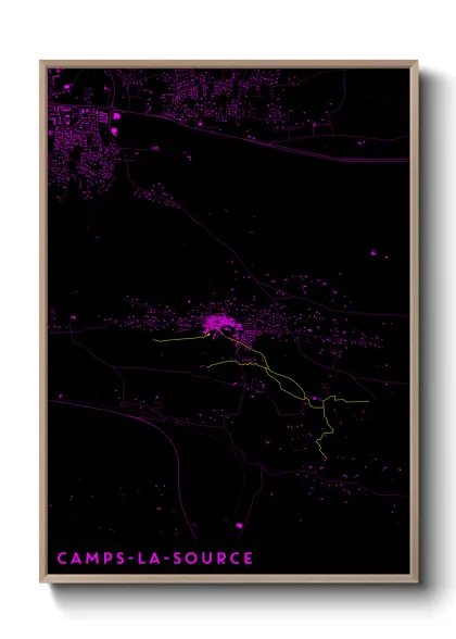 Une affiche de carte sur Camps-la-Source