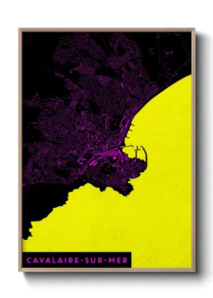 Une affiche de carte sur Cavalaire-sur-Mer