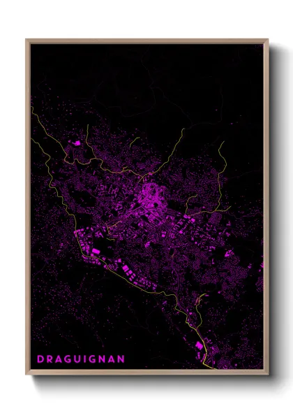 Une affiche de carte sur Draguignan