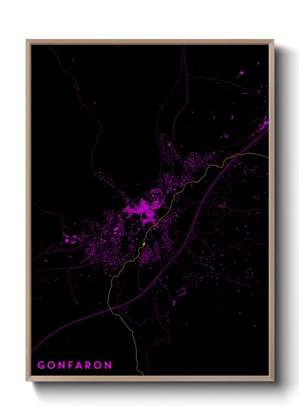 Une affiche de carte sur Gonfaron