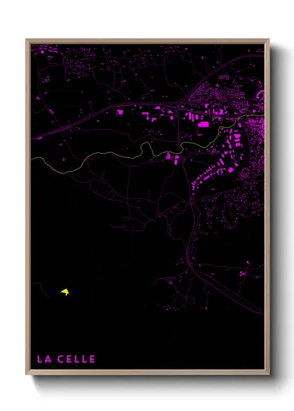 Une affiche de carte sur La Celle