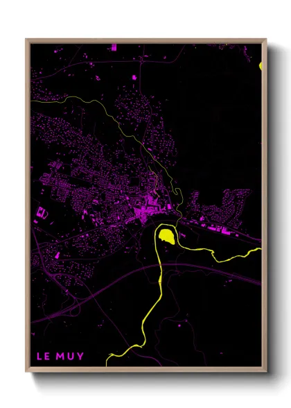 Une affiche de carte sur Le Muy