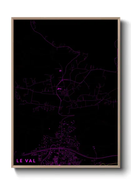 Une affiche de carte sur Le Val