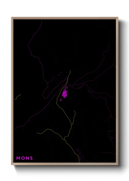 Une affiche de carte sur Mons