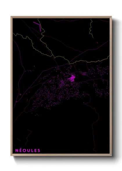 Une affiche de carte sur Néoules