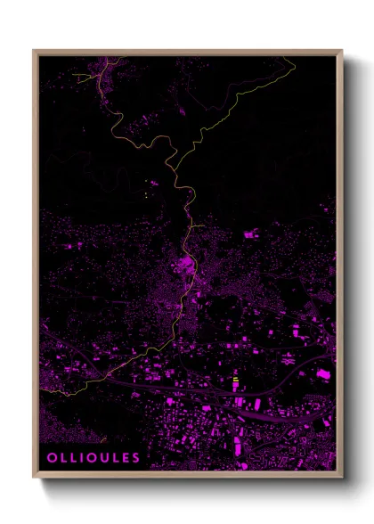 Une affiche de carte sur Ollioules