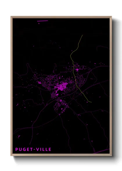 Une affiche de carte sur Puget-Ville