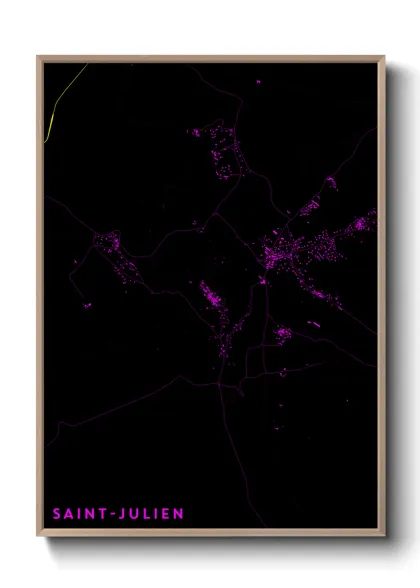 Une affiche de carte sur Saint-Julien