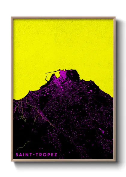 Une affiche de carte sur Saint-Tropez