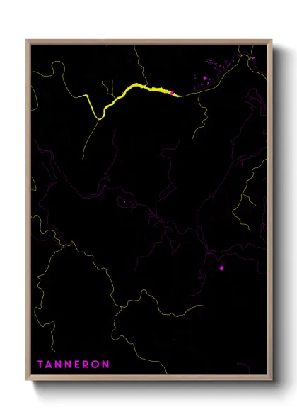 Une affiche de carte sur Tanneron